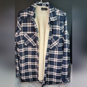 Ci Sono Flannel Jacket Women's Size L Plaid Collection Button Down